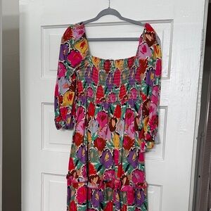 CROSBY by Mollie Burch Bright Multicolor Floral Midi Dress